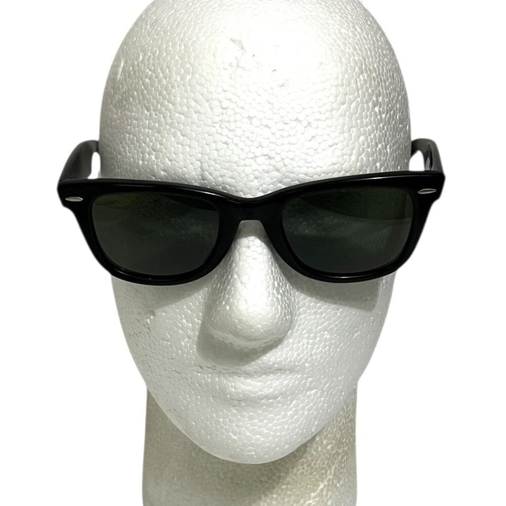 Vtg B&L Ray-Ban Wayfarer 5022 Black G-15 Glass Lenses USA Made Sunglasses